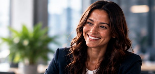 A smiling professional woman