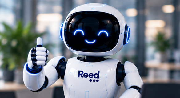 A friendly Reed digital worker robot